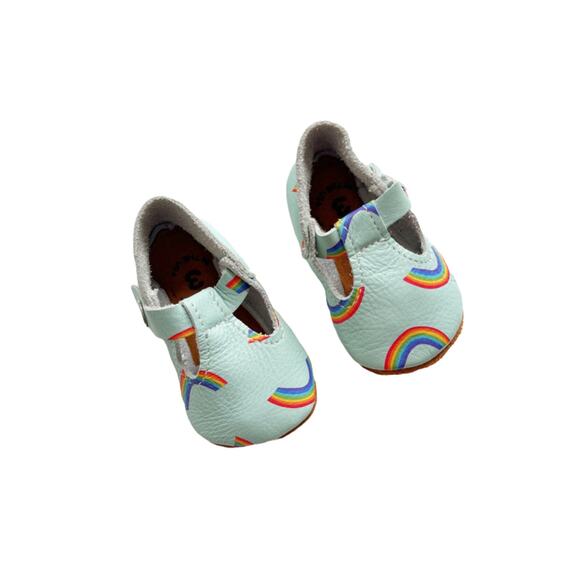 Mon Petit Rainbow T-Strap Soft Soles Size 3(6-9m) - Picture 1 of 4